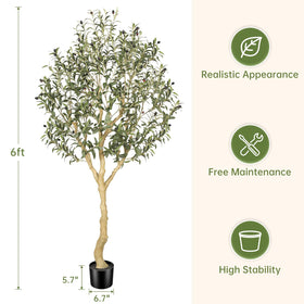 REALEAD 6ft faux olive tree offers maintenance-free greenery for busy spaces.