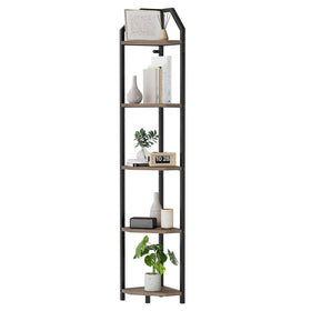 Realgulf 5-tier corner shelf in assembly shows space-saving corner storage