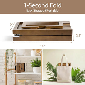 Realgulf Bamboo Bathtub Tray non-slip grip stabilizes tub edge.