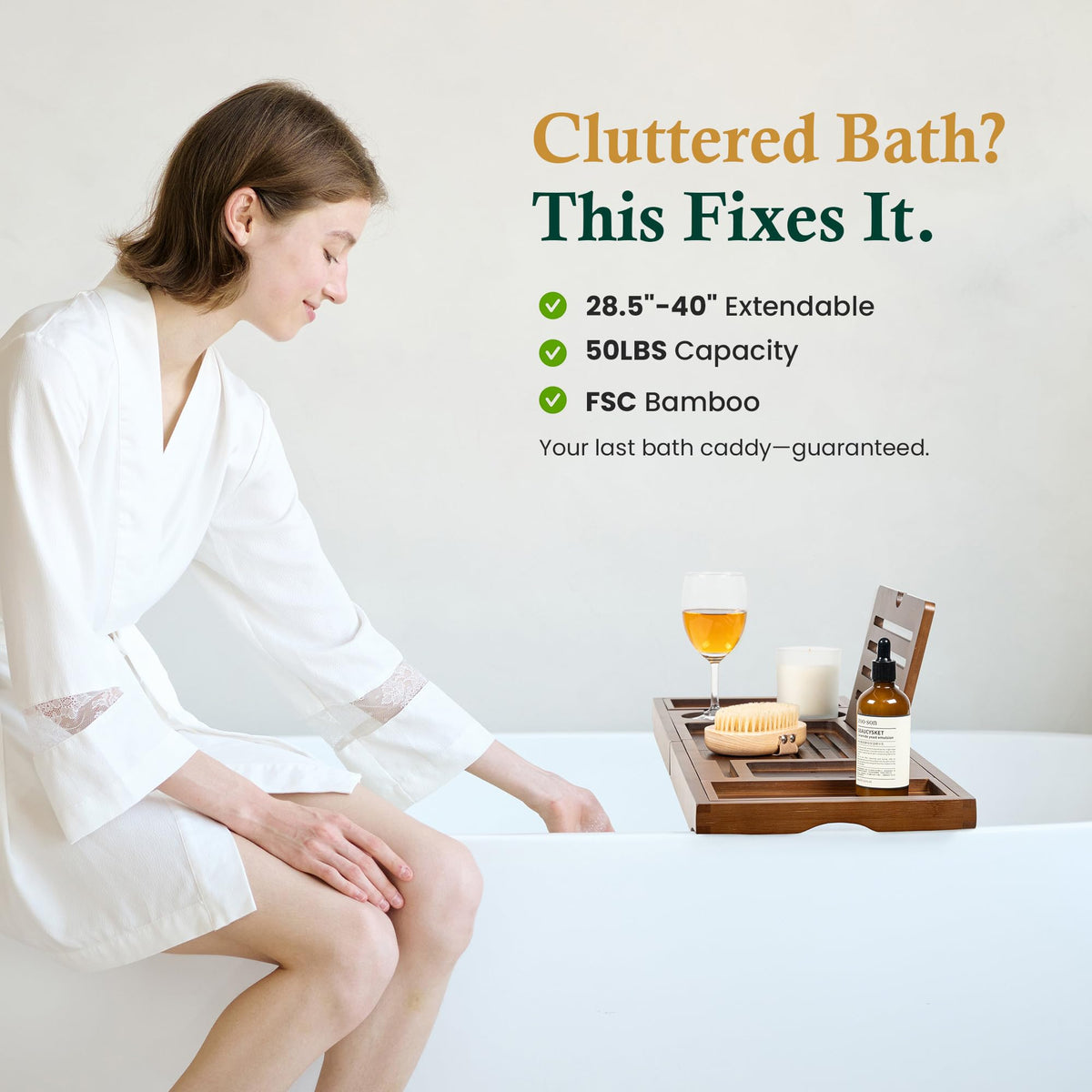 Sustainably sourced FSC-certified wood adds eco-friendly appeal to your bath