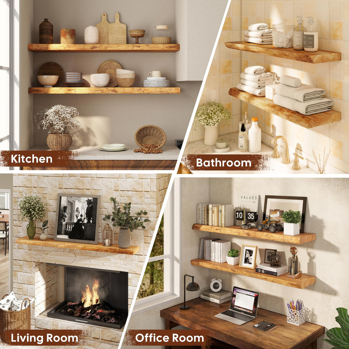 Realgulf 32-inch shelves with hardware kit ready for quick installation