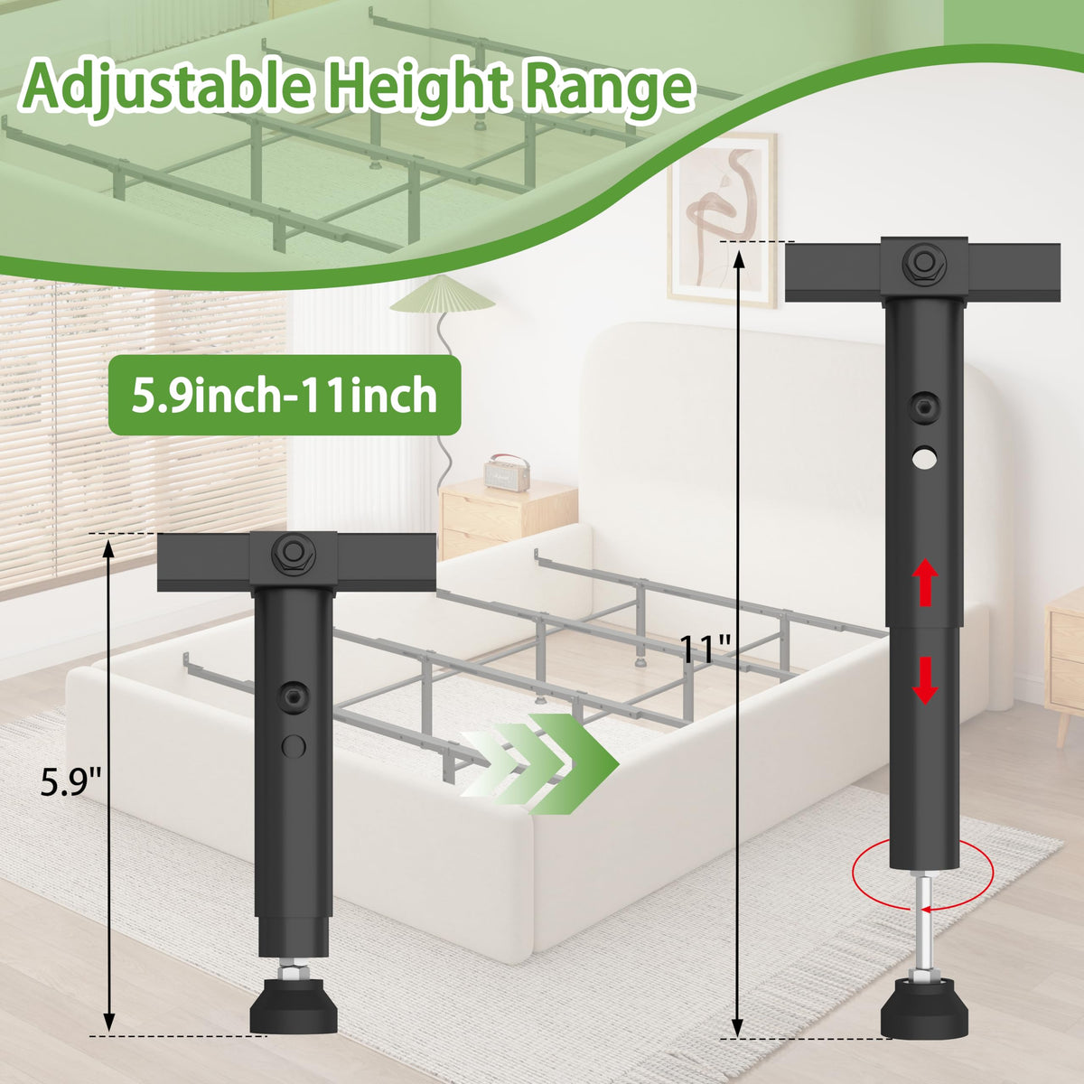 Realhotan compatible with wooden, upholstered and metal side rails