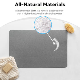 Realion Stone Bath Mat durable diatomaceous earth ready for long-lasting use.