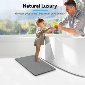 Realion Stone Bath Mat features a modern minimalist design that fits any bathroom.