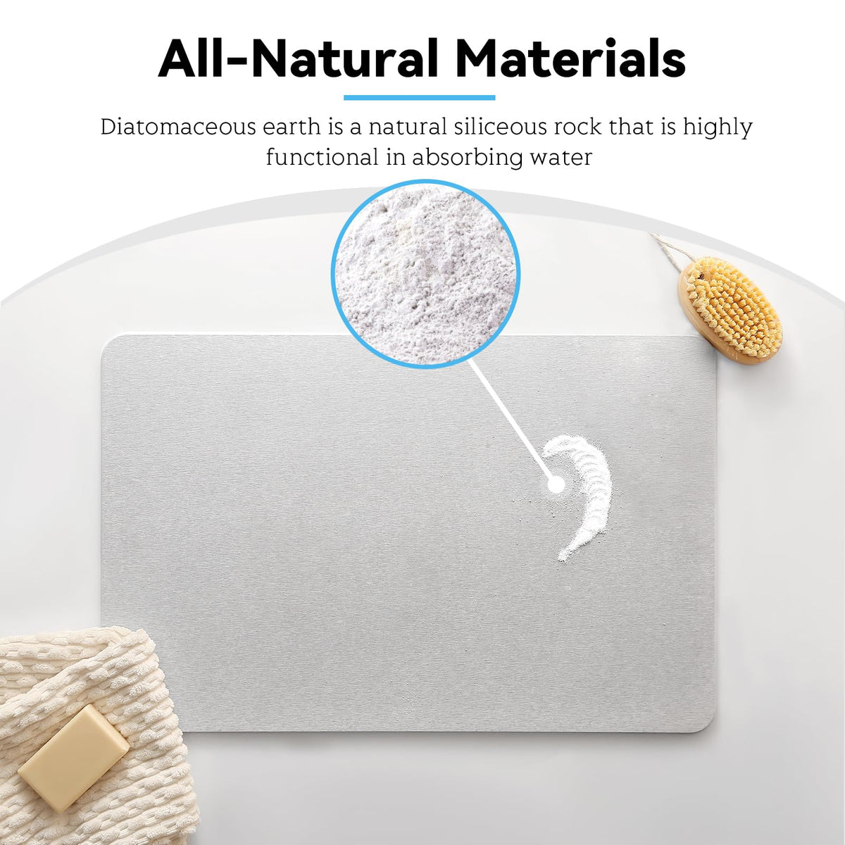Realion stone bath mat showcases a modern design that complements bathroom decor.