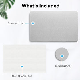 Realion stone bath mat offers versatile use as kitchen or entryway mat.