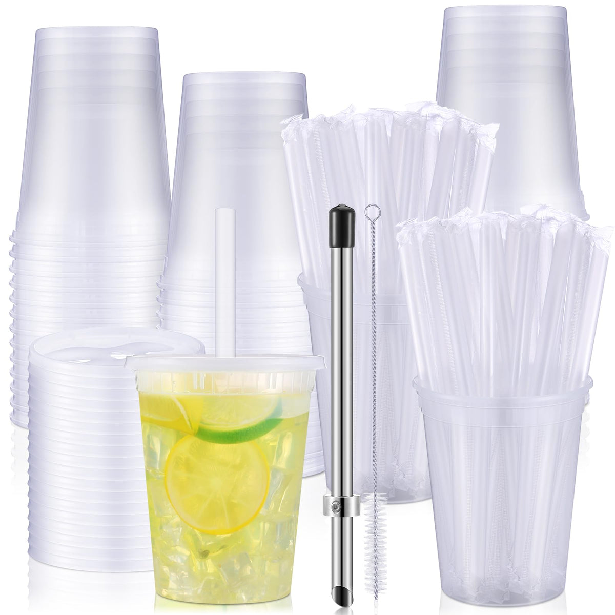 Reallnaive lemonade cups with lids for spill-free party serving.