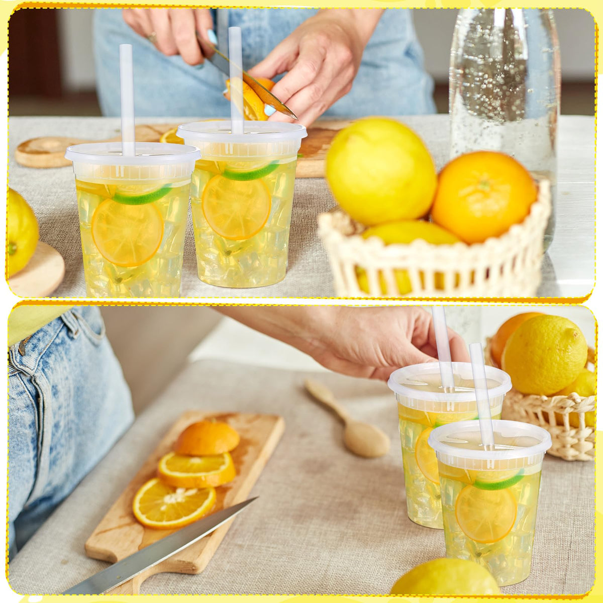 Reallnaive 30oz plastic cup with clear design for iced drinks.