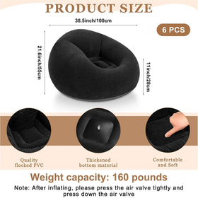 Realspring inflatable bean bag chair for adults with easy inflation via electric pump.