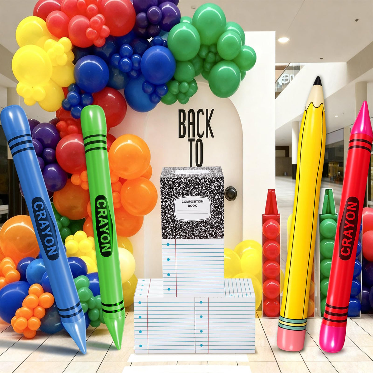 RealSpring inflatable crayon adds colorful focal point to photos.