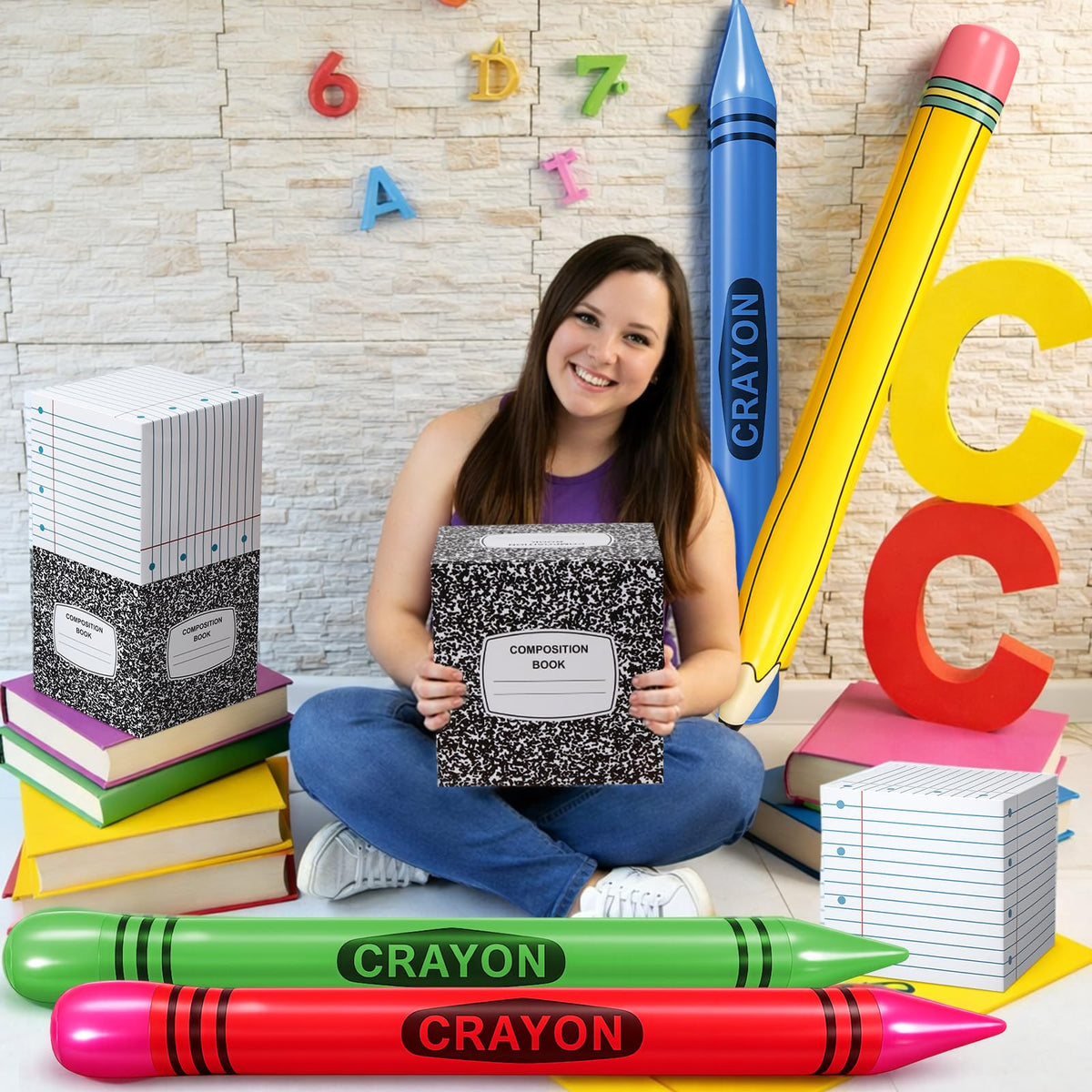 RealSpring inflatable crayon creates vibrant classroom ambience for events.