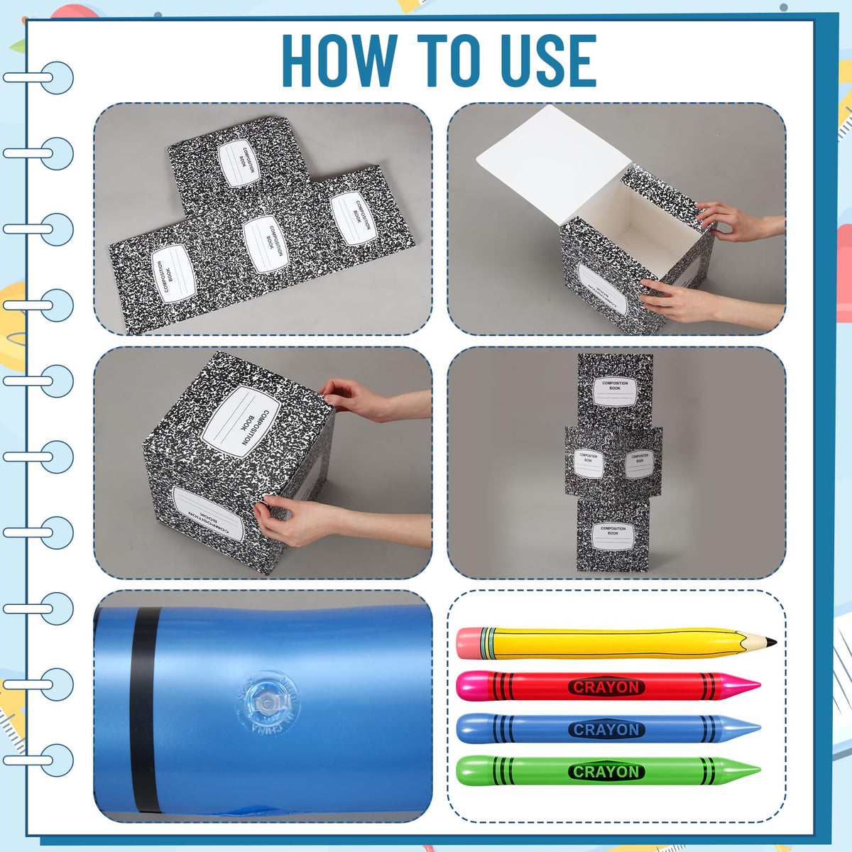RealSpring inflatable pencil enhances party decor with height.