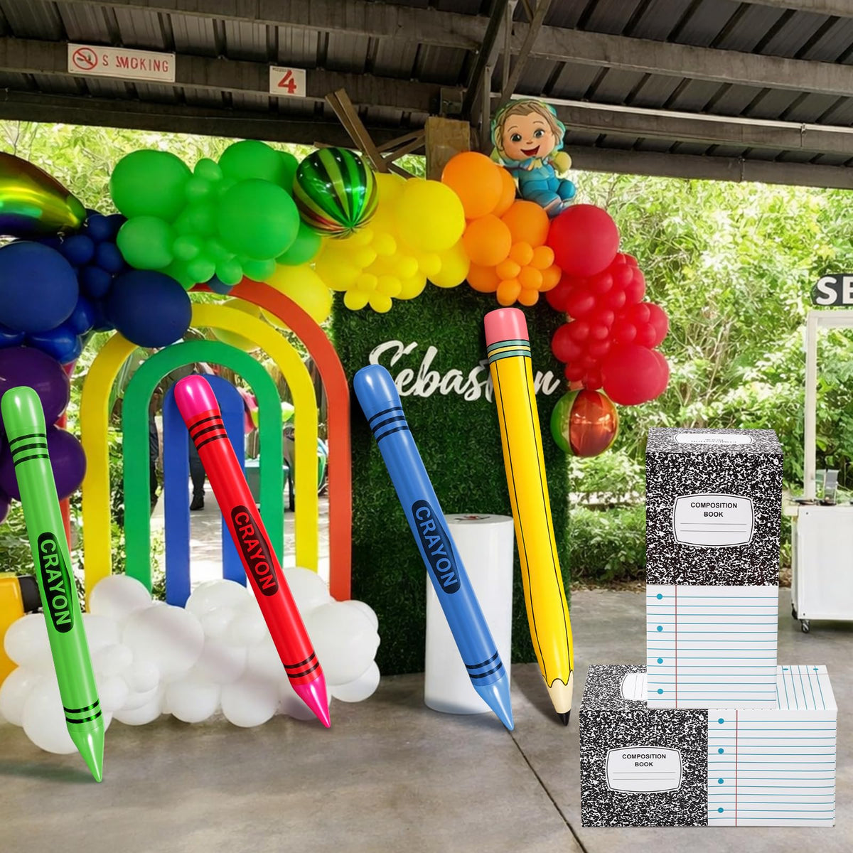 RealSpring notebook style boxes showcase colorful back-to-school theme.