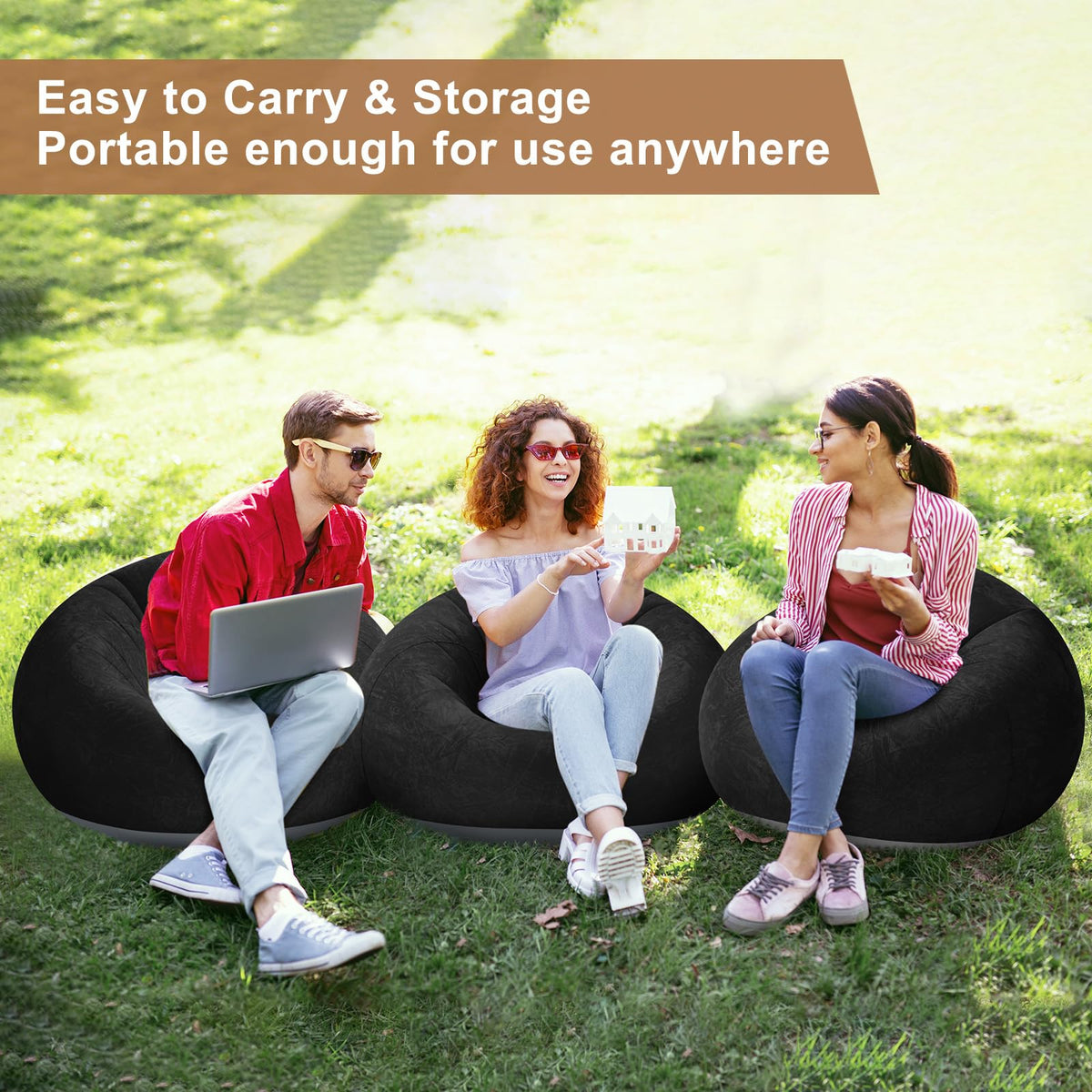 Realspring outdoor movie-night inflatable chair for flexible outdoor seating.