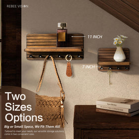 Rebee Vision six-hook wall rack keeps keys, bags, and hats organized.