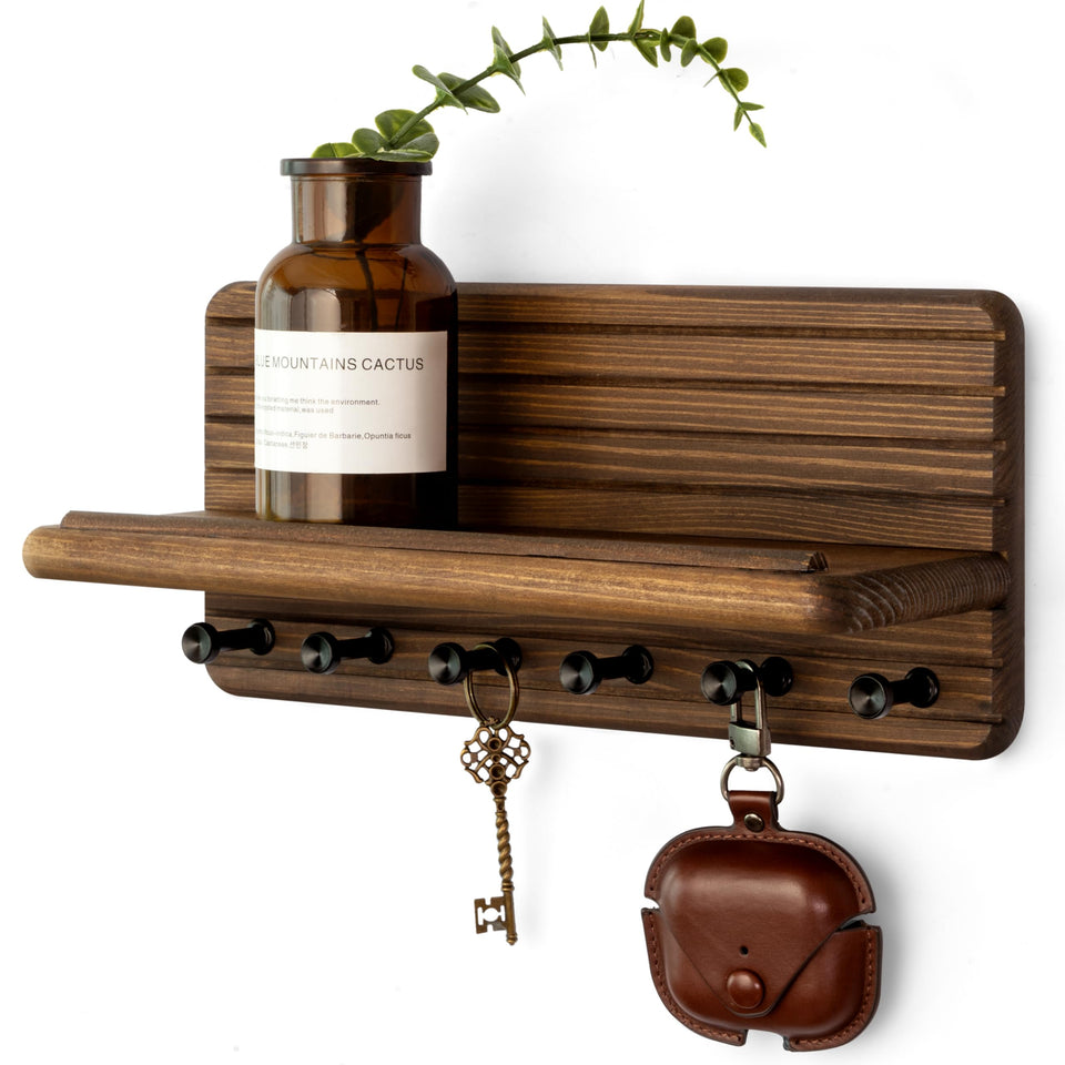 Rebee Vision farmhouse key holder with six hooks for tidy entryways.