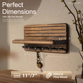 Rebee Vision wall-mounted key rack with shelf for small plants or mail.