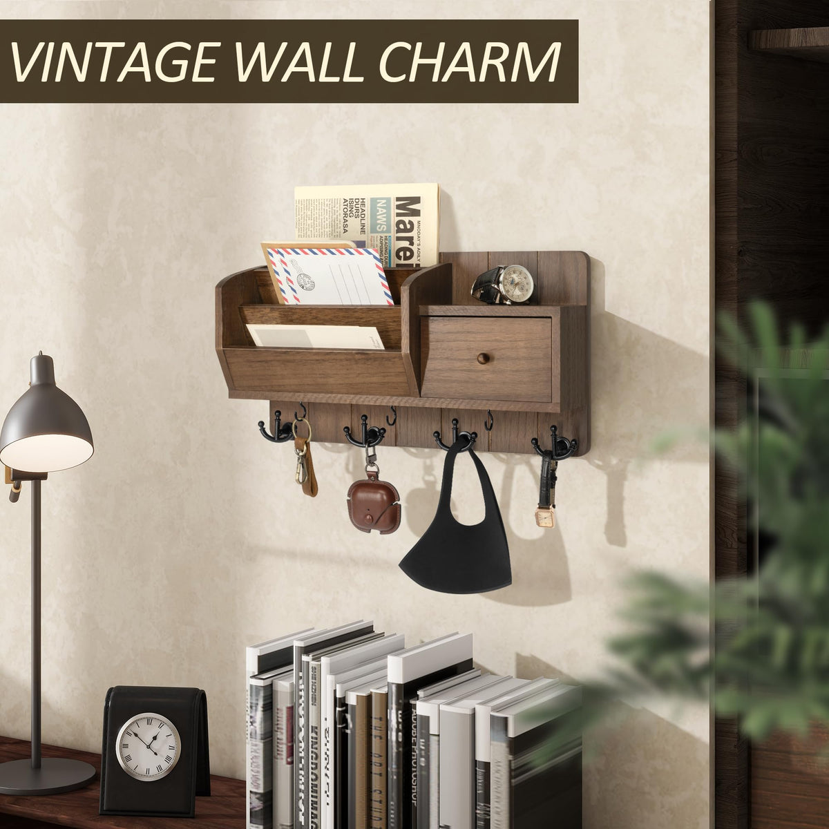 Rebee Vision wall mounted organizer saves space in entryways and living rooms