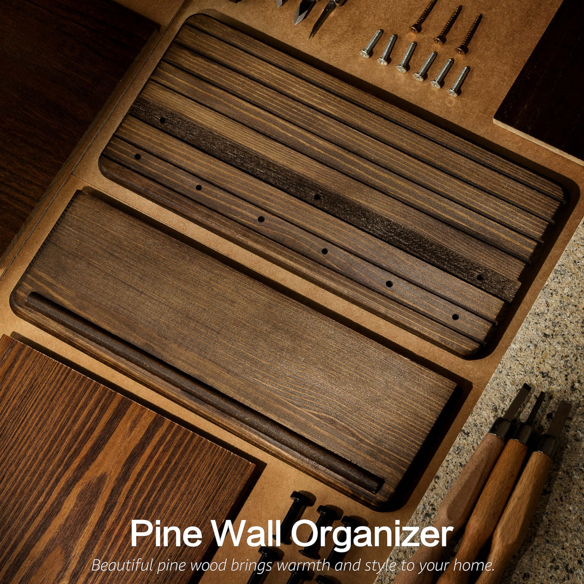 Rebee Vision brown pine key holder ships in gift-ready box.