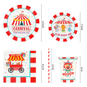 Recheel carnival dessert plates add color to treats and easy cleanup