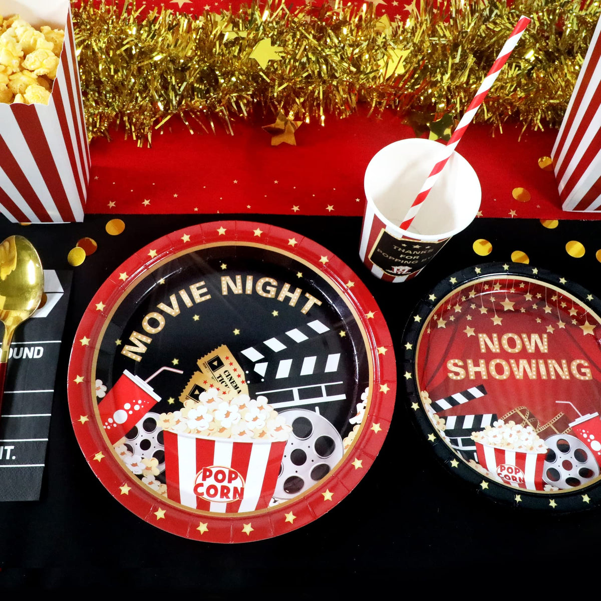 Recheel movie night napkins - 6.5 inch, three-layer durability.