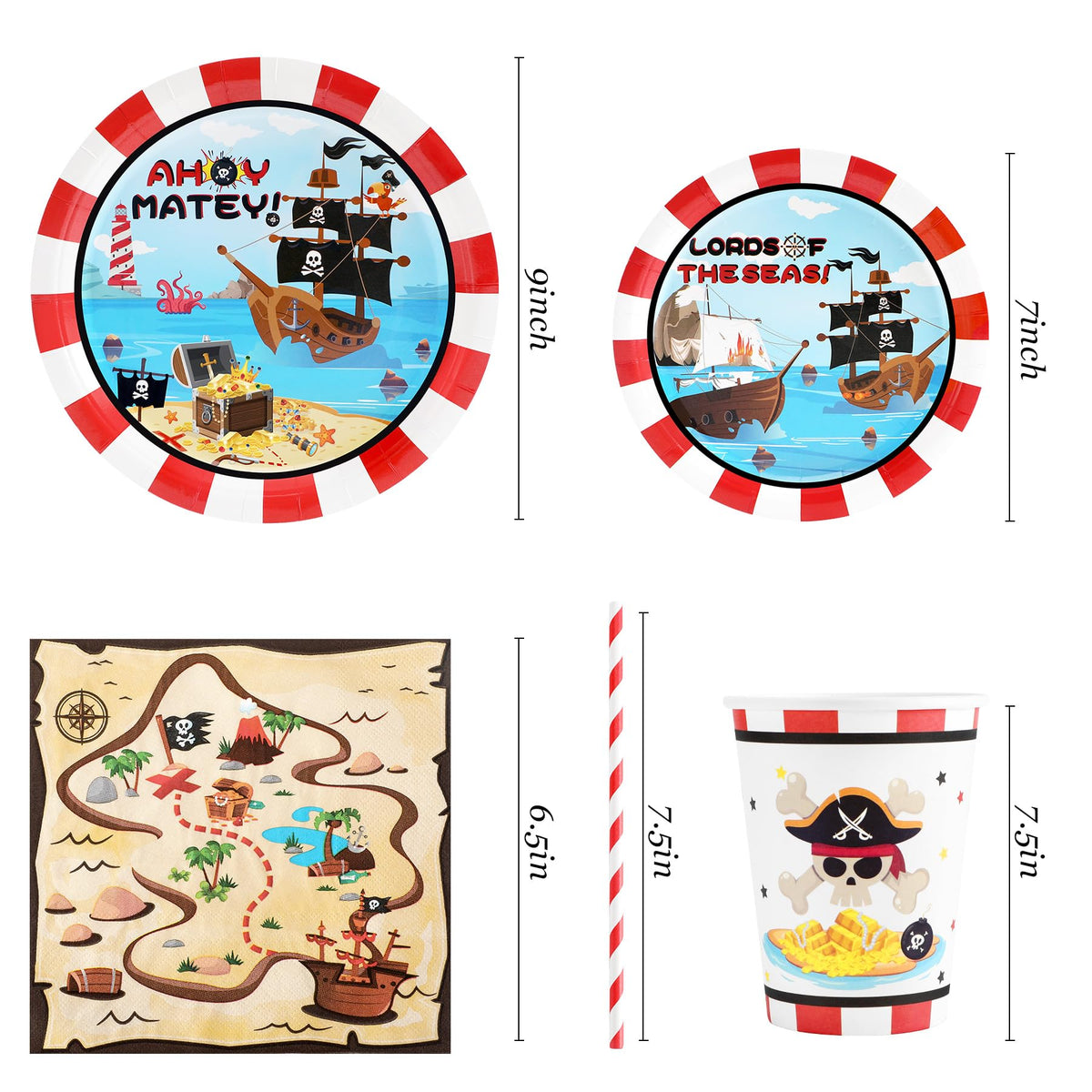 Recheel pirate dessert plates add bite-sized fun and easy cleanup after treats.