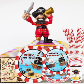 Recheel pirate tableware 24-pack showcases ready-to-use set for a full party.