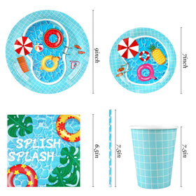 Recheel pool party dessert plates 7 inch ideal for treats