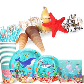 Recheel under-the-sea party packaging, includes all pieces for quick setup.