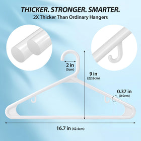 Rectangle Home heavy duty hangers with a coat on the hanger illustrating non-slip support