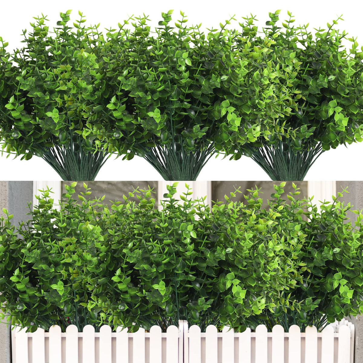 RECUTMS artificial boxwood stems 12 bundles ready to create full evergreen arrangements