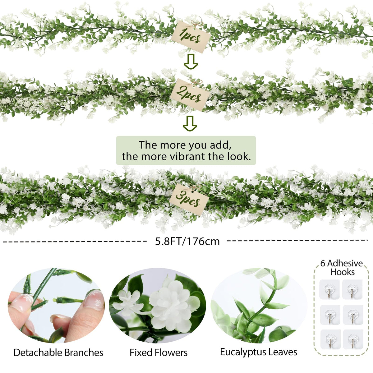 RECUTMS artificial eucalyptus leaves for greenery across home and party spaces.