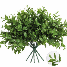 RECUTMS artificial greenery stems 14.5 inches, six bundles ready to arrange in vases