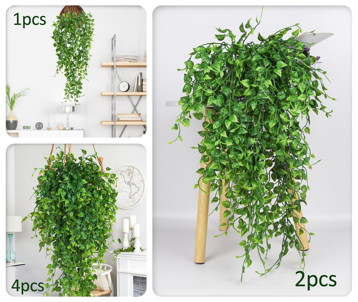 RECUTMS hanging greenery texture and depth with 585 leaves in total.