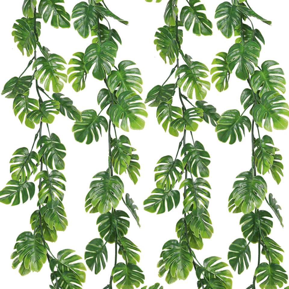 RECUTMS artificial monstera leaves vine 180cm for year-round greenery.