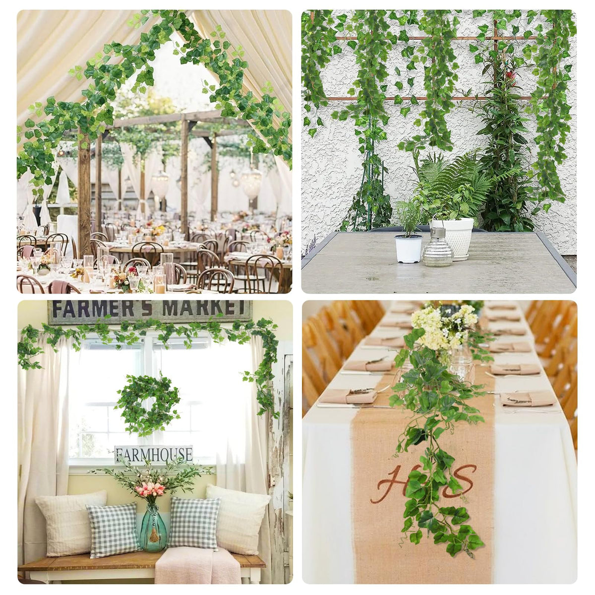 RECUTMS ivy garland draped on wall to create lush ambiance