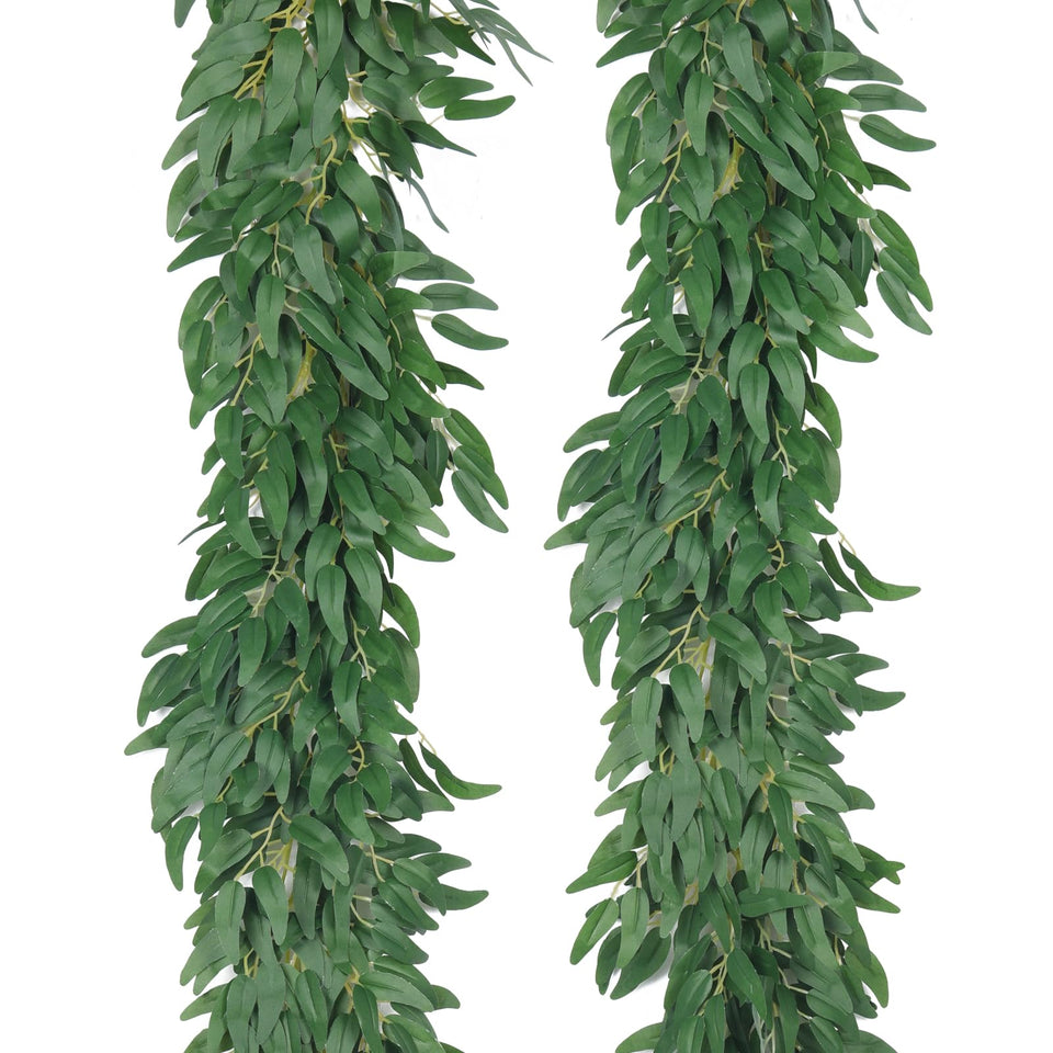 RECUTMS artificial willow leaves garland 6ft pair for versatile indoor decoration
