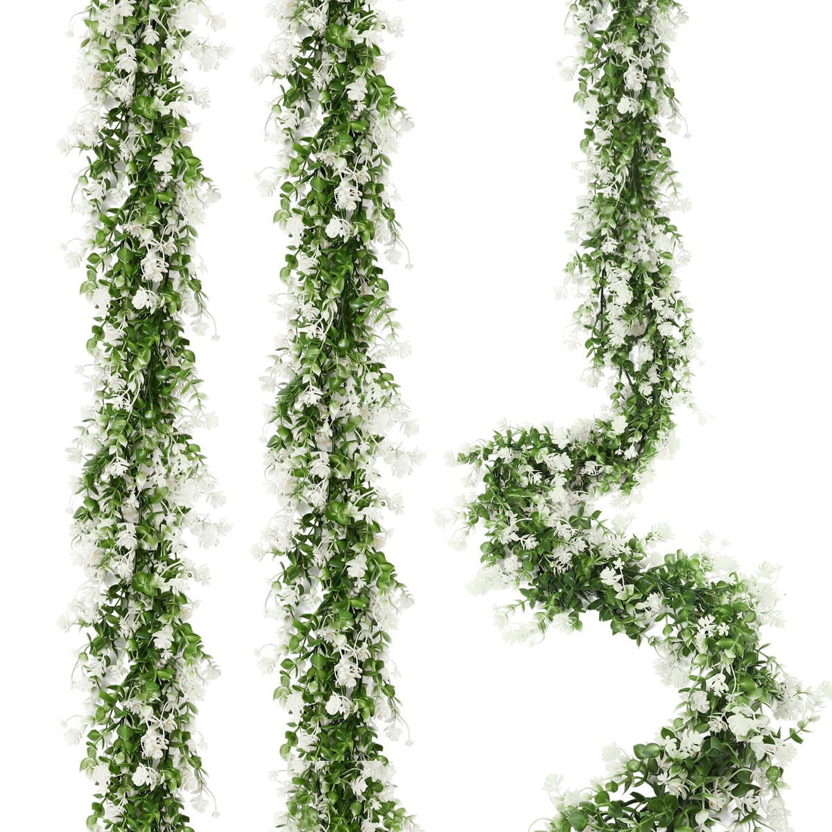 RECUTMS faux eucalyptus garland with lifelike leaves for elegant wedding backdrops.