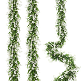 RECUTMS faux eucalyptus garland with lifelike leaves for elegant wedding backdrops.