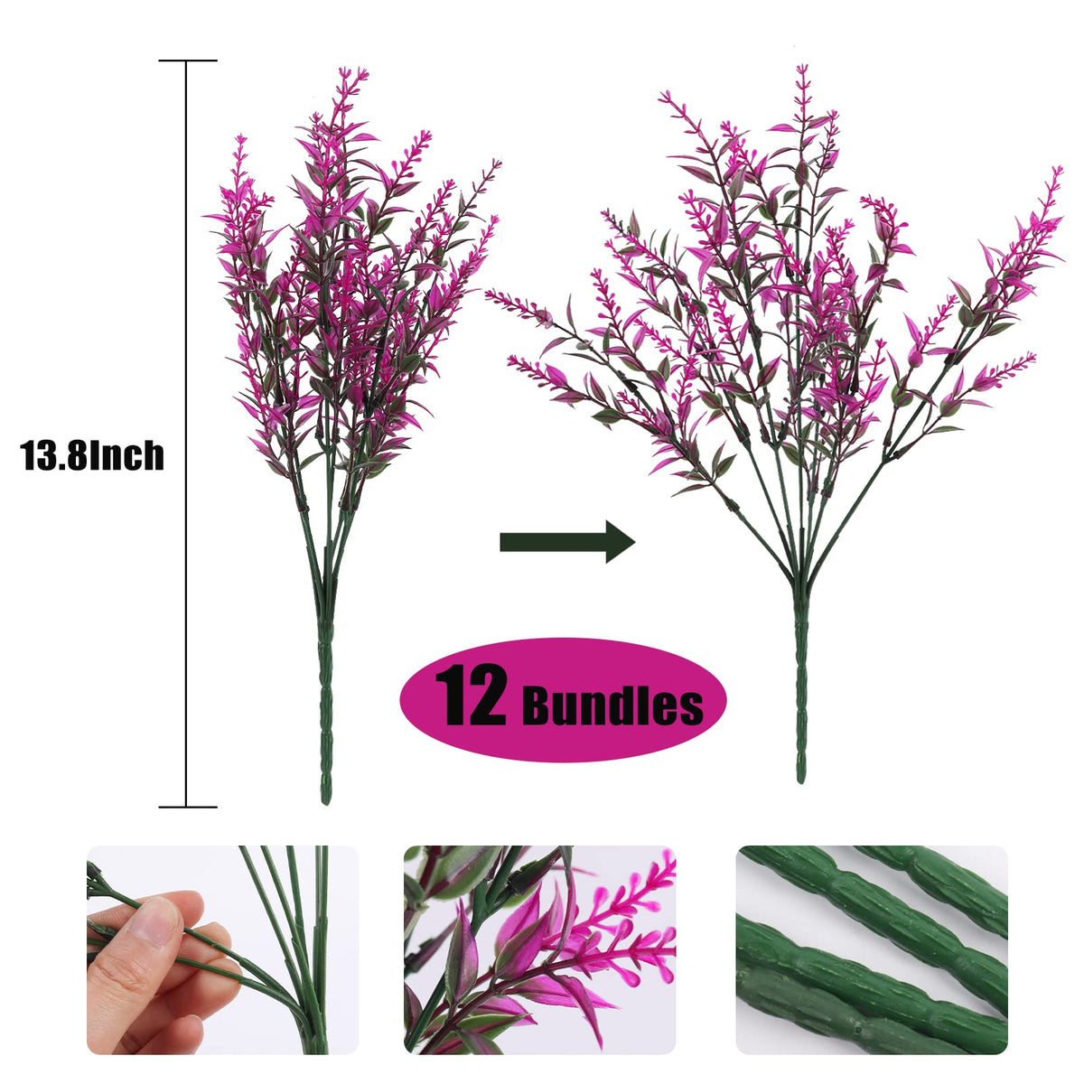 RECUTMS faux fuchsia flowers outdoor porch add color while staying vibrant with UV resistance