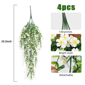 RECUTMS hanging flowers 29-inch with bendable stems keep your entryways lush.