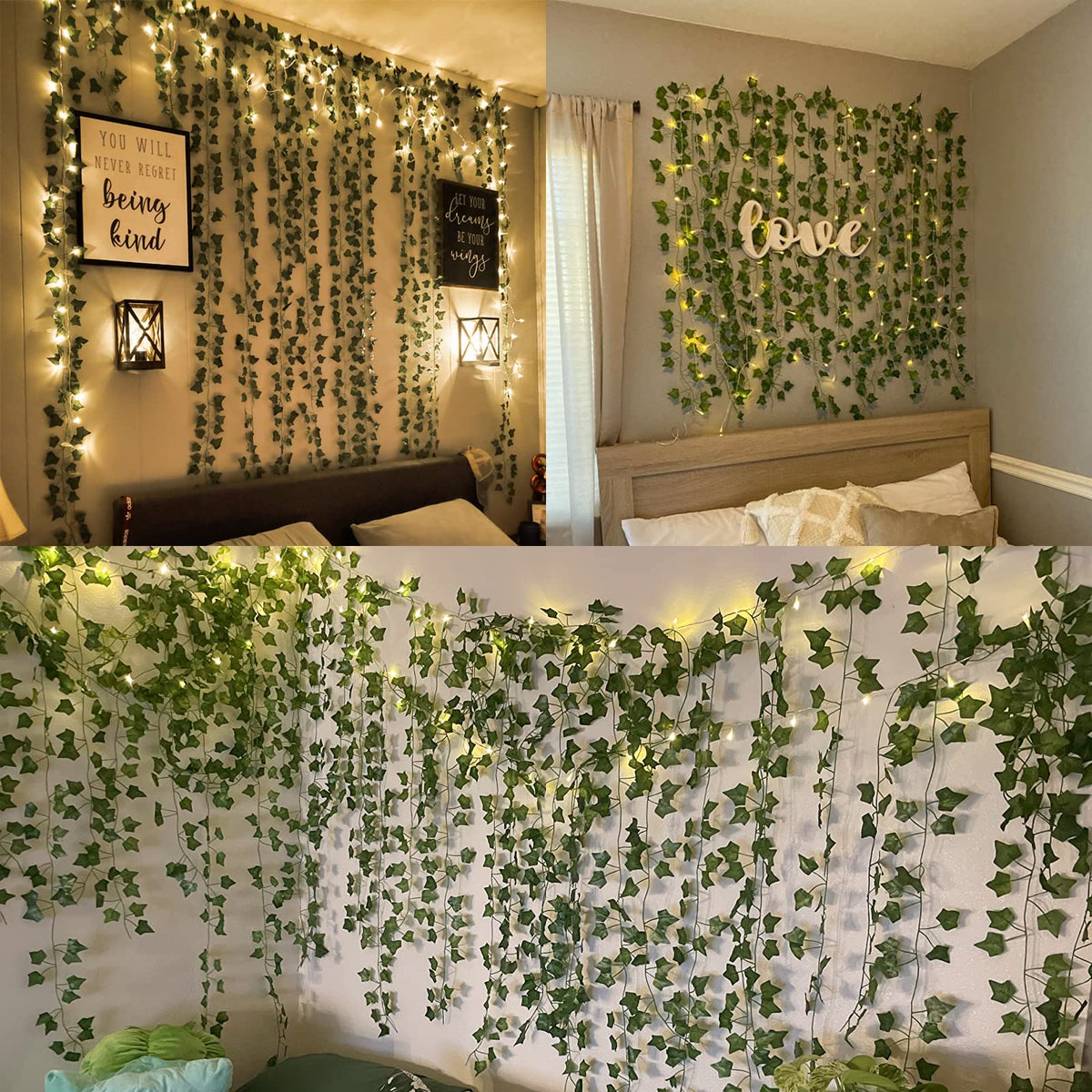 RECUTMS wall-friendly greenery garland adds texture and depth