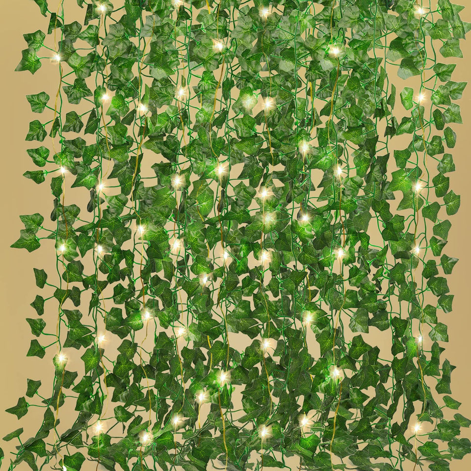 RECUTMS ivy vines with LED lights for versatile wall decor and ambience