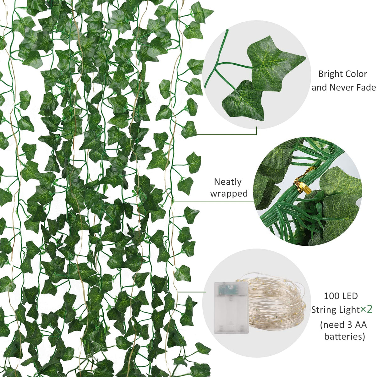 RECUTMS LED light strings on vines add gentle illumination for events