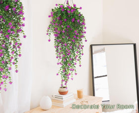 RECUTMS lifelike hanging plants with five flexible stems for depth.