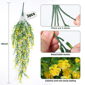 RECUTMS yellow faux hanging vine adds lush greenery to outdoor spaces.