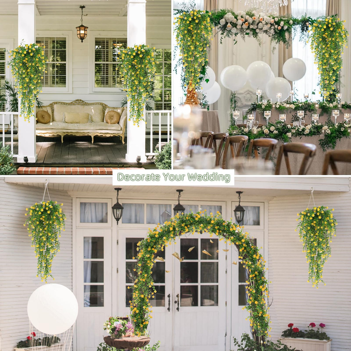RECUTMS yellow outdoor hanging vines, easy to install and low maintenance.