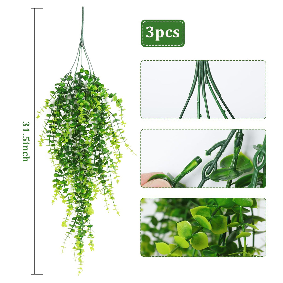 RECUTMS outdoor hanging plants UV-resistant for lasting color with easy maintenance