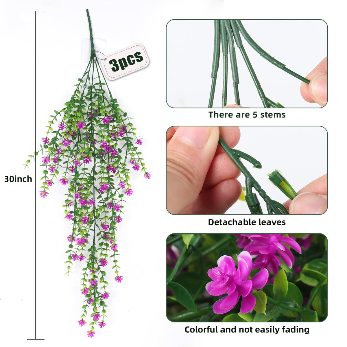 RECUTMS outdoor UV-resistant eucalyptus vines brighten balconies without watering.