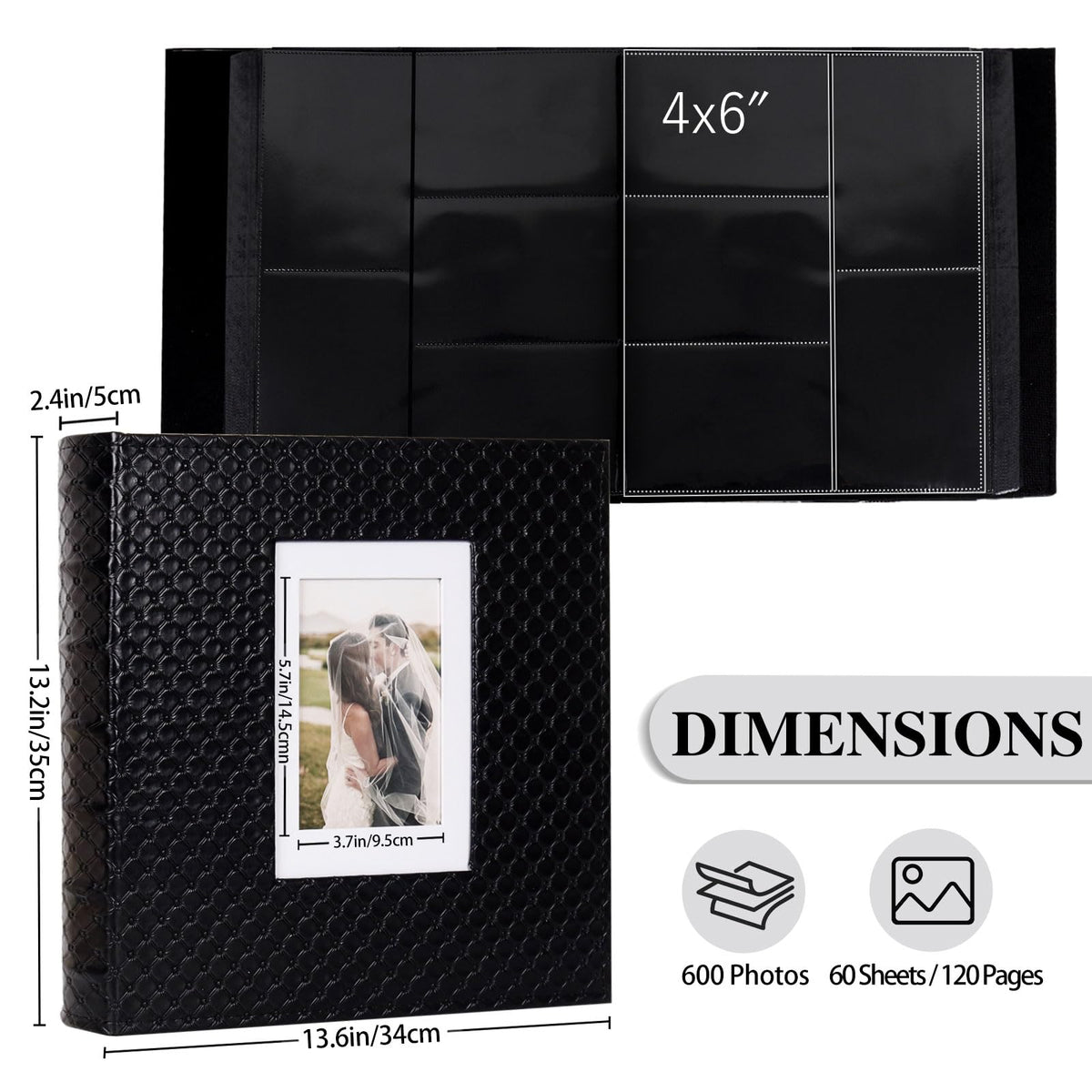 RECUTMS album with 120 pages keeps photos organized